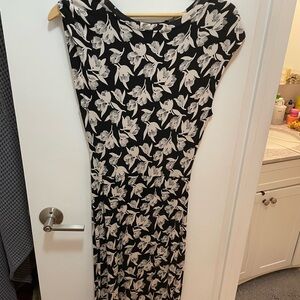 Floral Black and White Dress